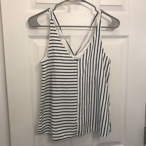 Topshop Navy Striped Tank Top